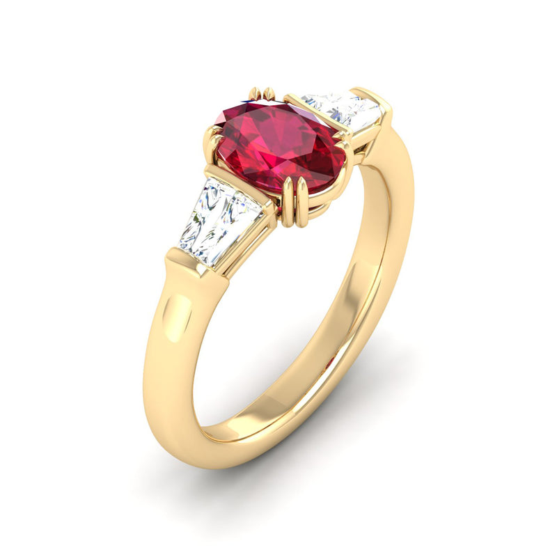 14K Yellow Gold - Ruby