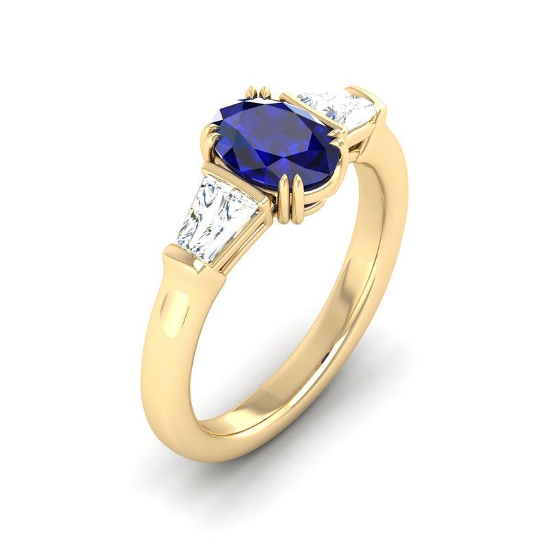 14K Yellow Gold - Sapphire