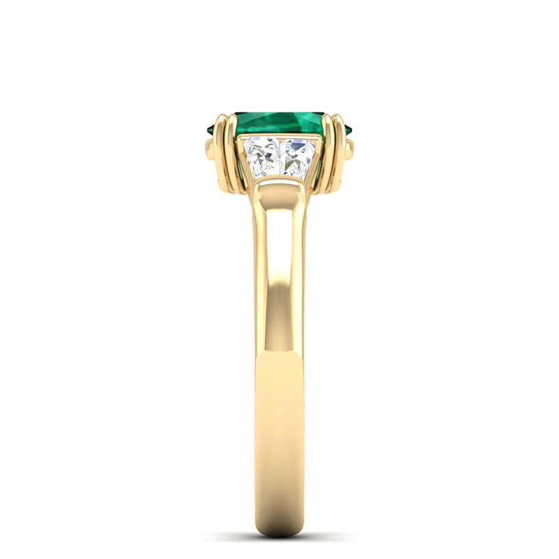 14K Yellow Gold - Emerald