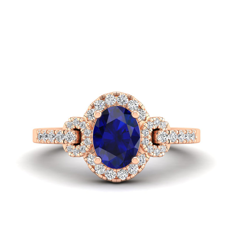 14K Rose Gold - Sapphire