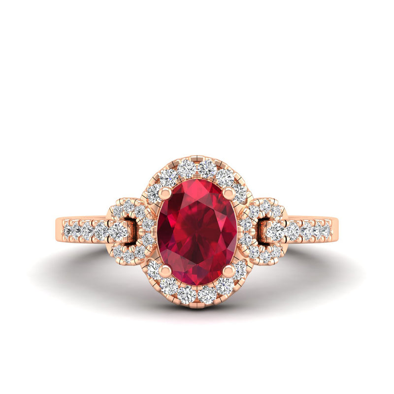 14K Rose Gold - Ruby