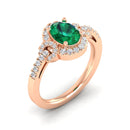 14K Rose Gold - Emerald