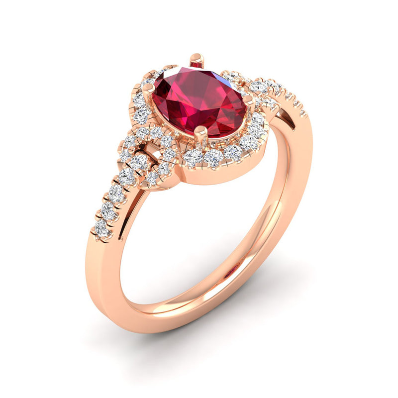 14K Rose Gold - Ruby