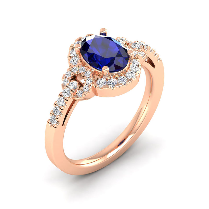 14K Rose Gold - Sapphire
