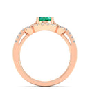 14K Rose Gold - Emerald