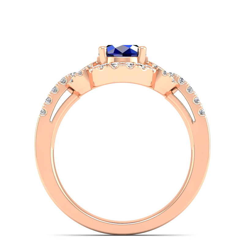 14K Rose Gold - Sapphire
