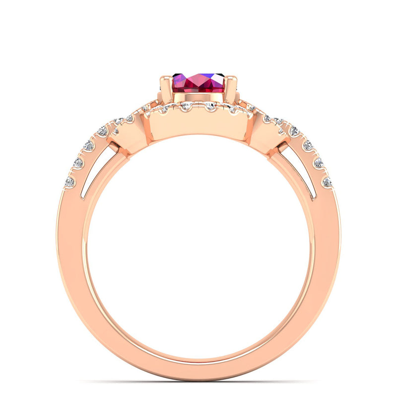 14K Rose Gold - Ruby