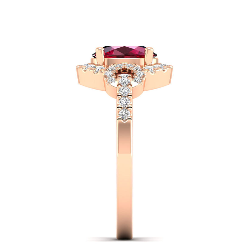 14K Rose Gold - Ruby