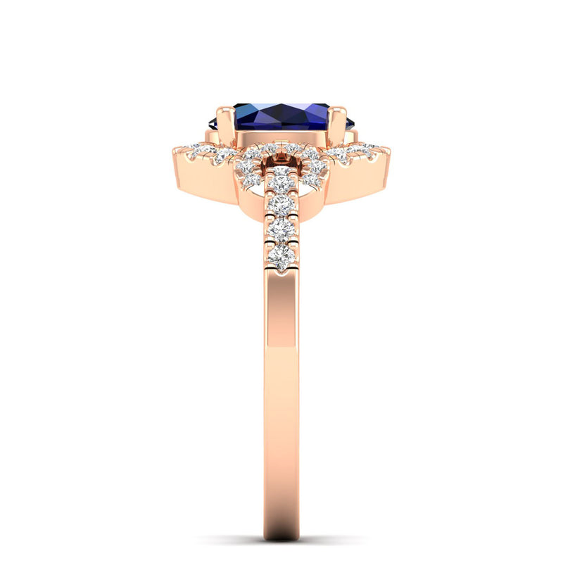 14K Rose Gold - Sapphire