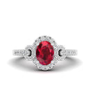 14K White Gold - Ruby