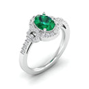 14K White Gold - Emerald