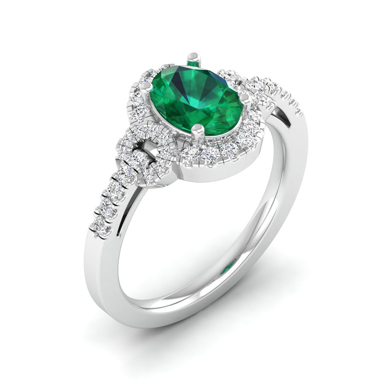 14K White Gold - Emerald
