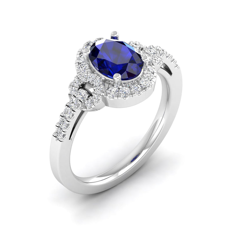 14K White Gold - Sapphire