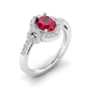 14K White Gold - Ruby