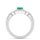 14K White Gold - Emerald