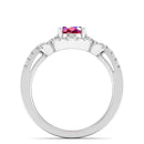 14K White Gold - Ruby