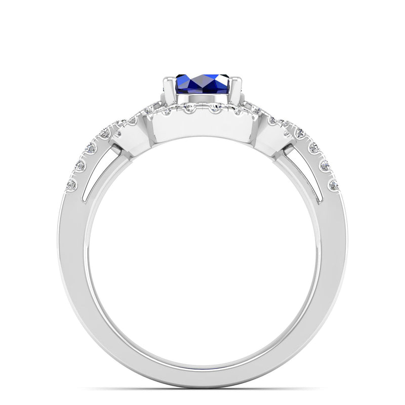 14K White Gold - Sapphire