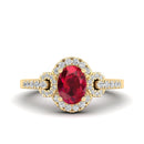 14K Yellow Gold - Ruby