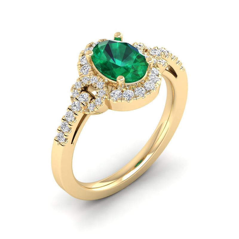14K Yellow Gold - Emerald