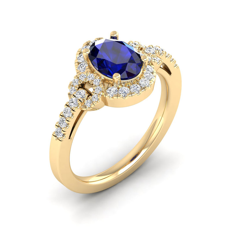 14K Yellow Gold - Sapphire
