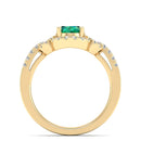 14K Yellow Gold - Emerald