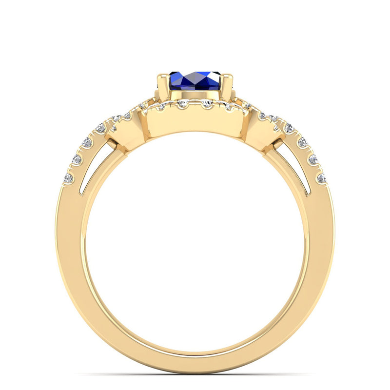 14K Yellow Gold - Sapphire