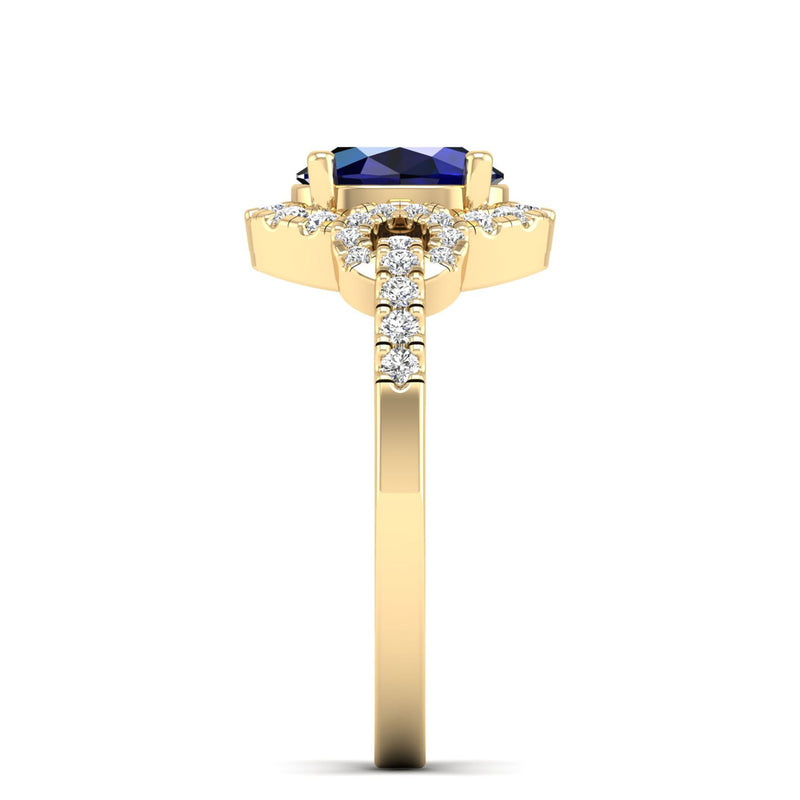 14K Yellow Gold - Sapphire