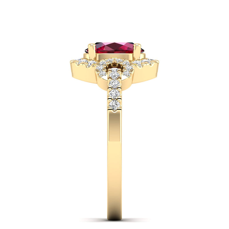14K Yellow Gold - Ruby
