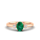 14K Rose Gold - Emerald
