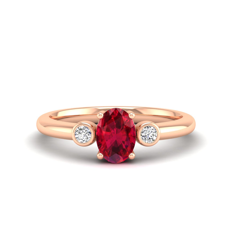 14K Rose Gold - Ruby
