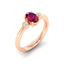 14K Rose Gold - Ruby