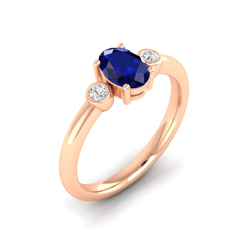 14K Rose Gold - Sapphire