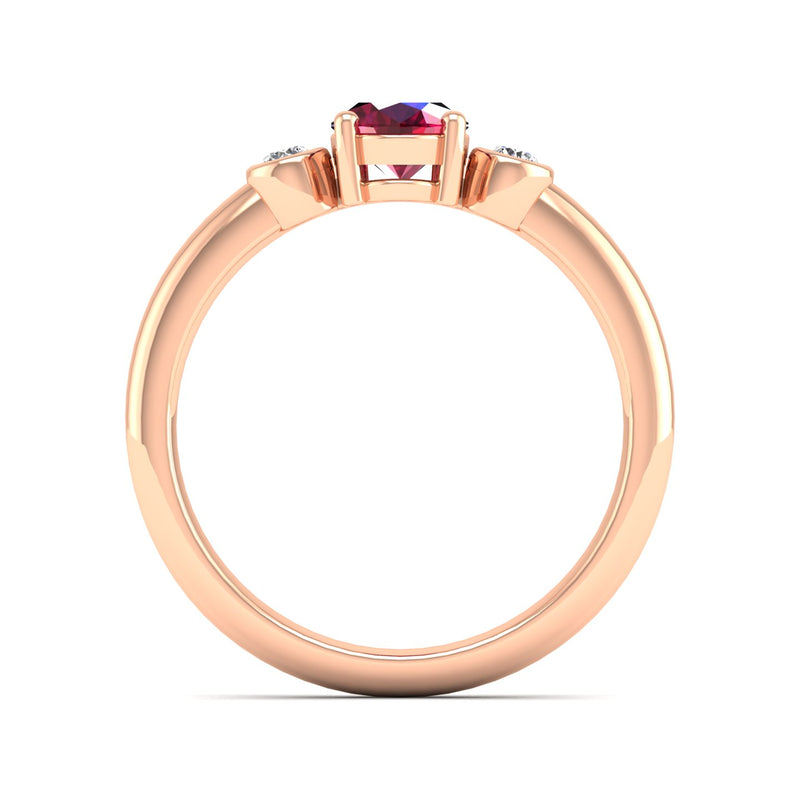 14K Rose Gold - Ruby
