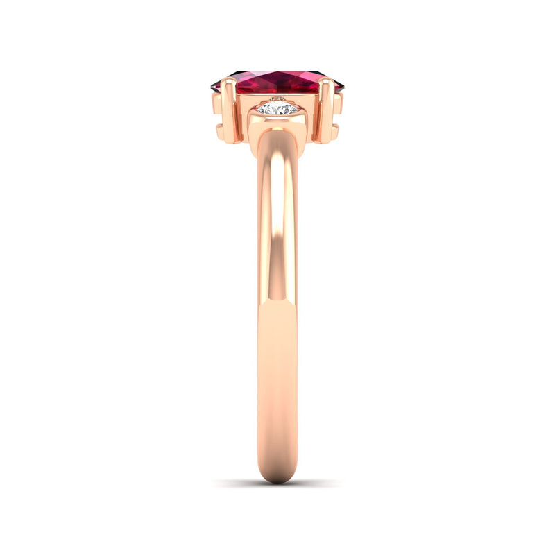 14K Rose Gold - Ruby