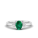 14K White Gold - Emerald