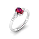 14K White Gold - Ruby