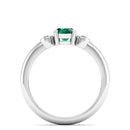 14K White Gold - Emerald