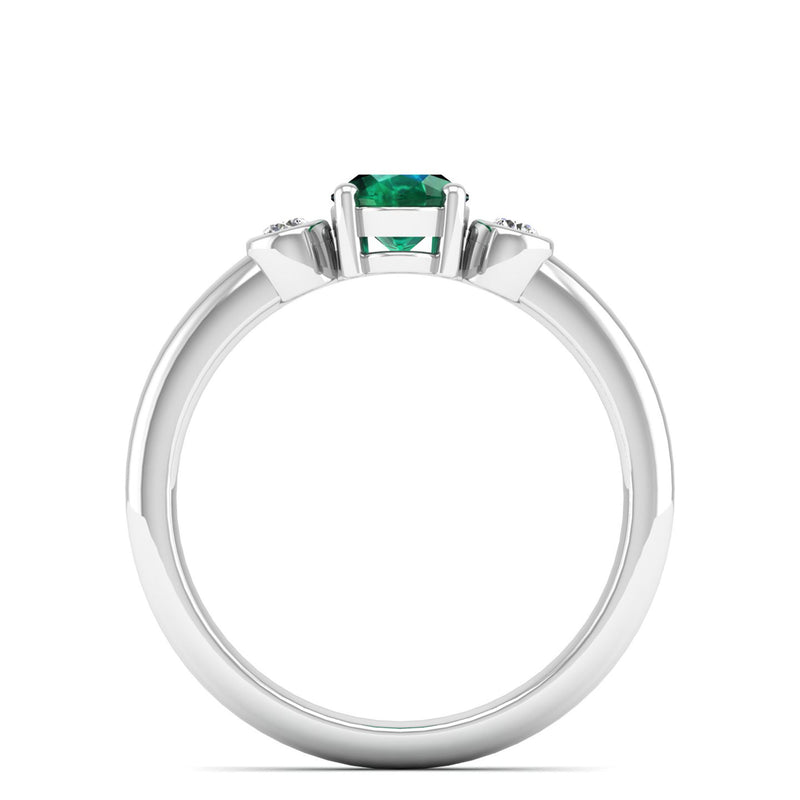 14K White Gold - Emerald