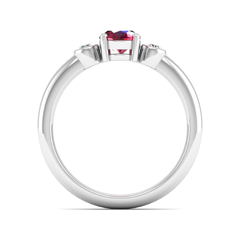 14K White Gold - Ruby