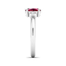 14K White Gold - Ruby