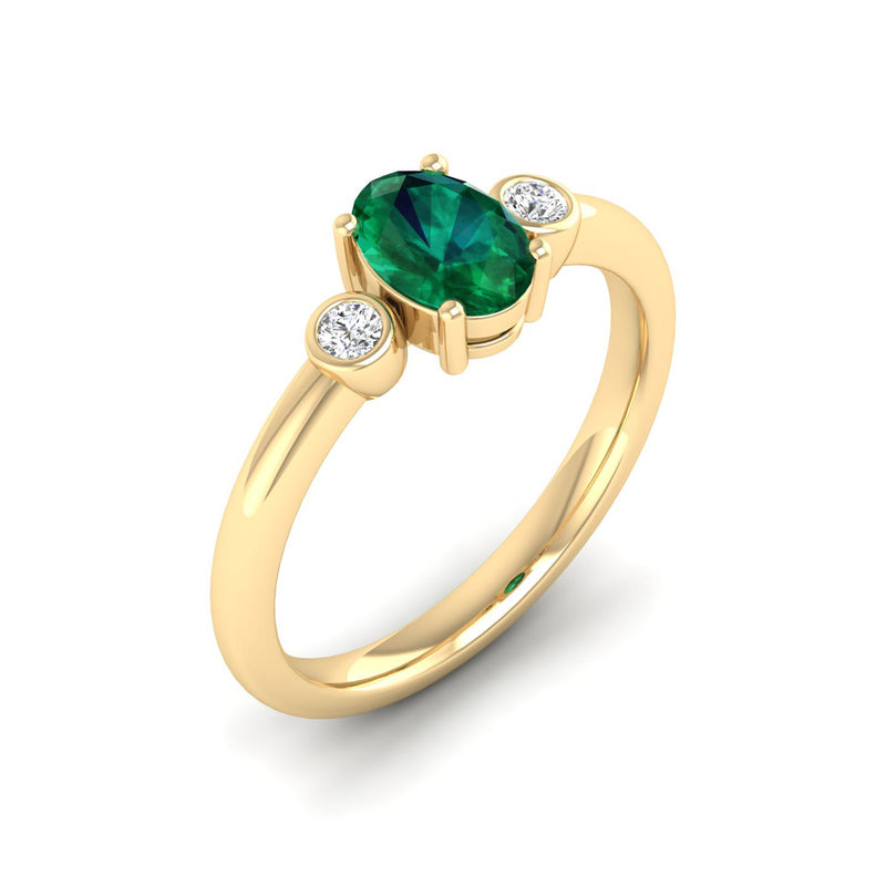 14K Yellow Gold - Emerald
