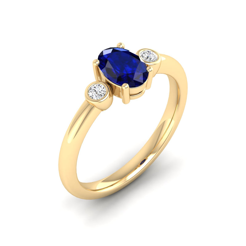 14K Yellow Gold - Sapphire