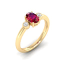 14K Yellow Gold - Ruby