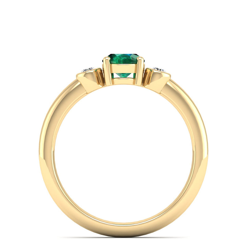 14K Yellow Gold - Emerald