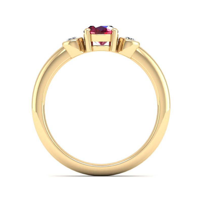 14K Yellow Gold - Ruby
