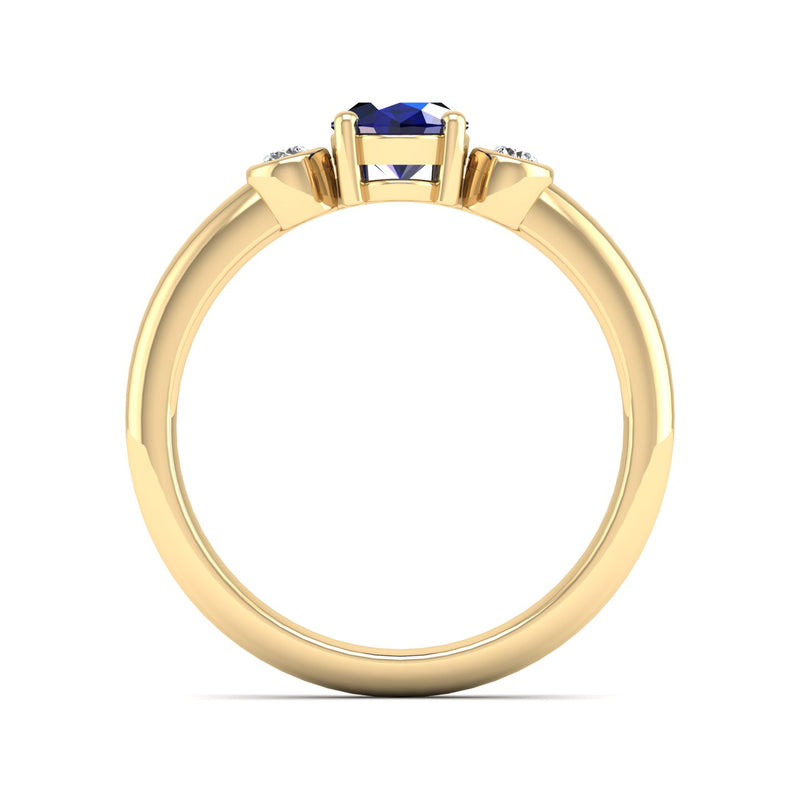 14K Yellow Gold - Sapphire