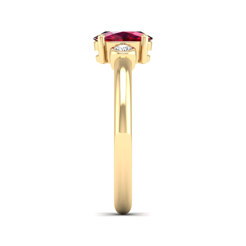 14K Yellow Gold - Ruby