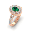 14K Rose Gold - Emerald