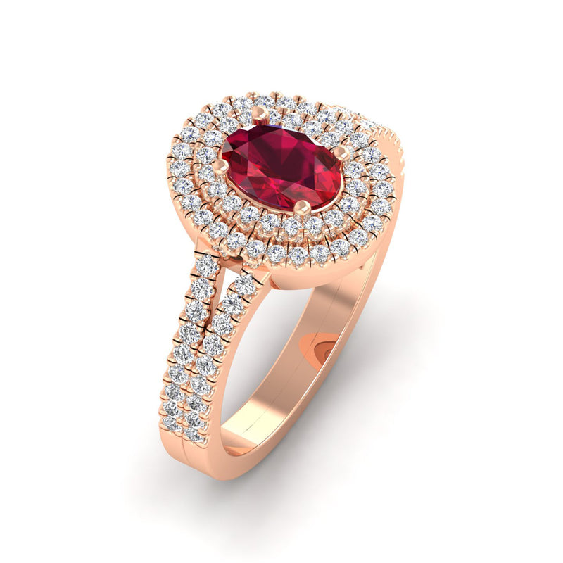 14K Rose Gold - Ruby