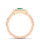 14K Rose Gold - Emerald
